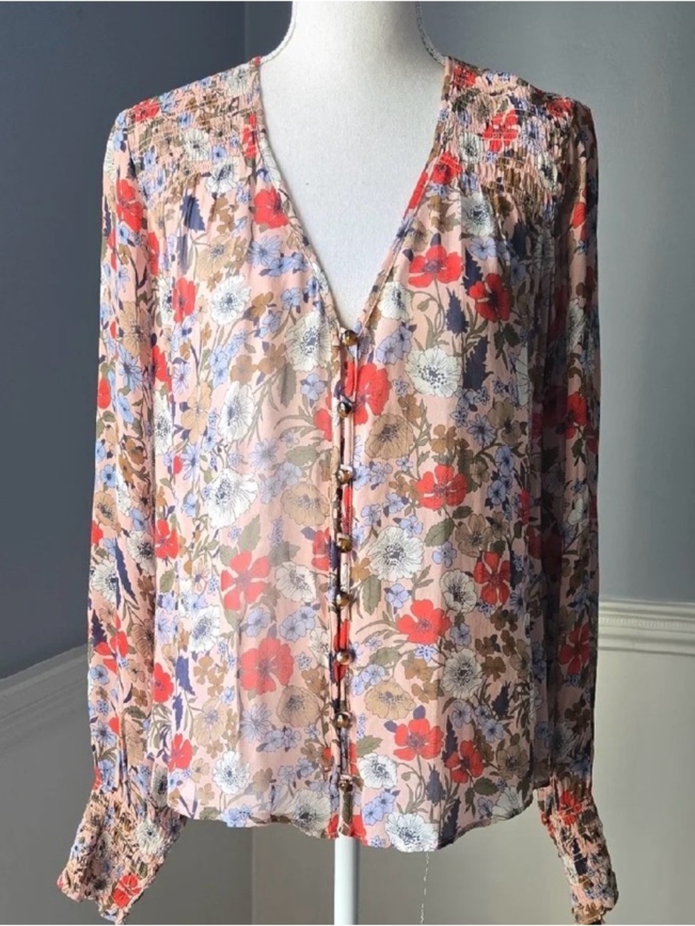 Veronica Beard Neha floral-print georgette blouse
